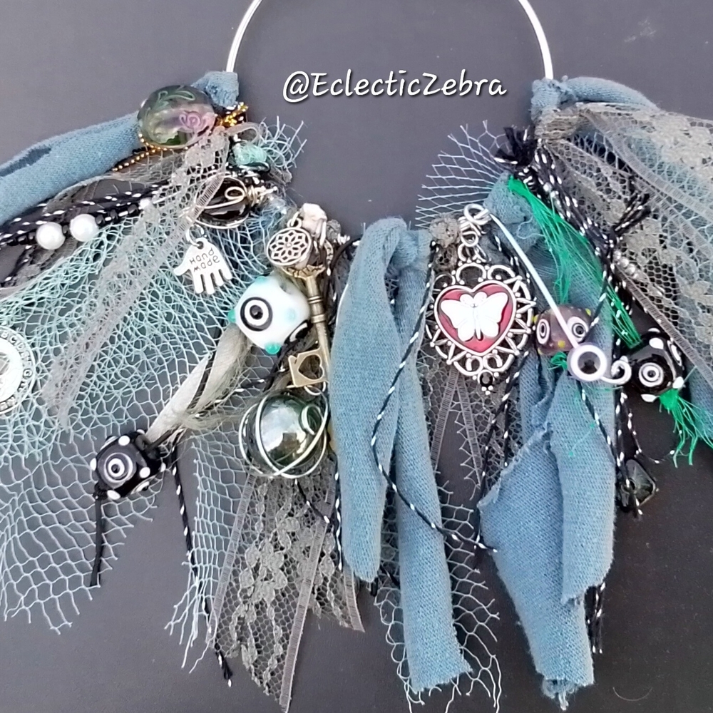 Blue and Silver Charm Necklace